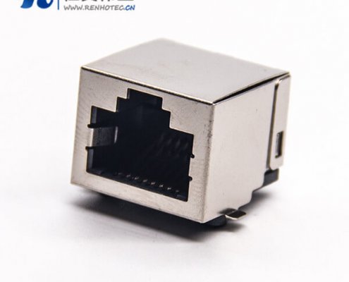 模块rj45接插件弯式屏蔽插座SMT接PCB板