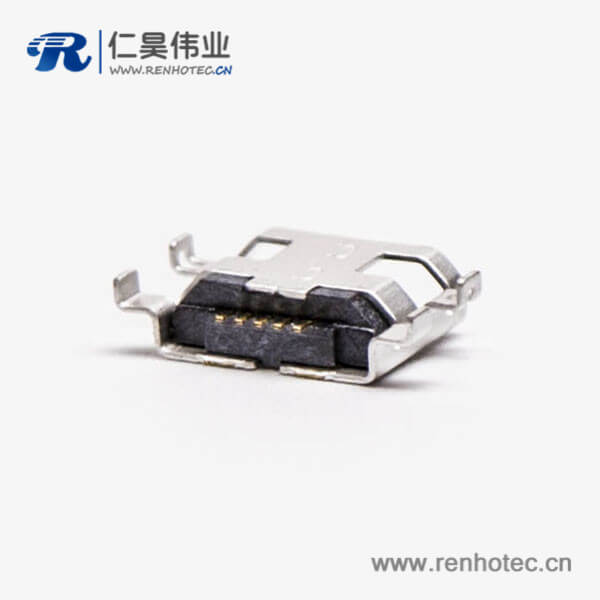 micro接口 usbB型母座沉板5pin四脚间距9.65 micro接口 usbB型母座沉板5pin四脚间距9.65