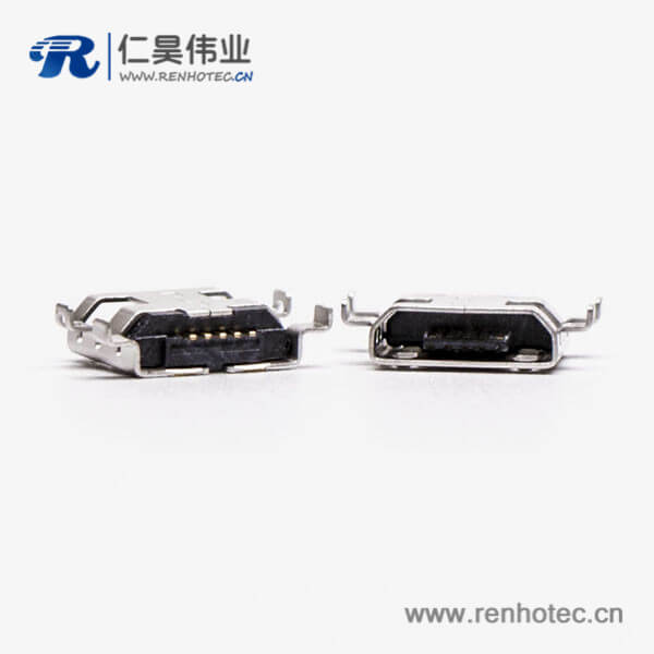 micro接口 usbB型母座沉板5pin四脚间距9.65 micro接口 usbB型母座沉板5pin四脚间距9.65