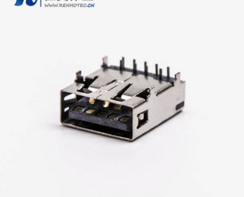 usb3.0dip母座type a弯头dip短体四脚插板