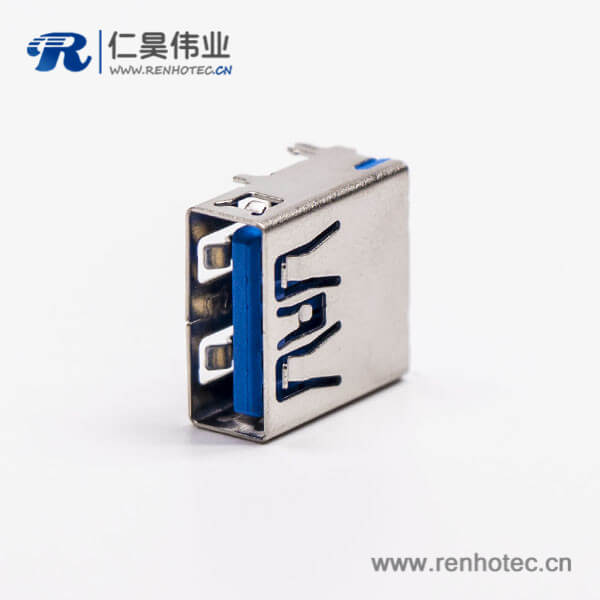 usb3.0蓝色接口type a母座弯头穿孔插板带鱼叉脚 usb3.0蓝色接口type a母座弯头穿孔插板带鱼叉脚