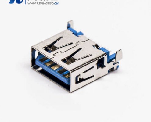 usb3.0母头沉板贴板弯头SMT两脚插板