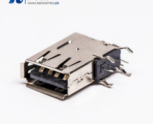 侧插usb母座穿孔式接PCB板