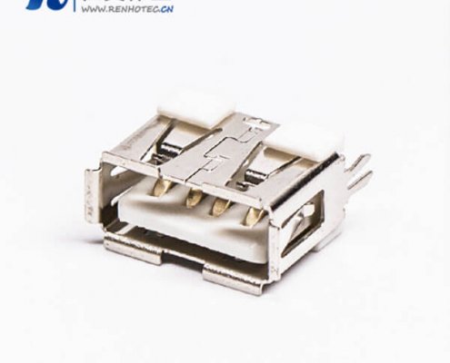 usb type a封装母座直式白色胶芯