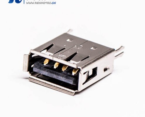 usb直插母头DIP黑胶插孔接板