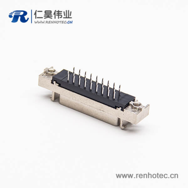 直式SCSI接插件180度母头铆锁连接插PCB板 直式SCSI接插件180度母头铆锁连接插PCB板