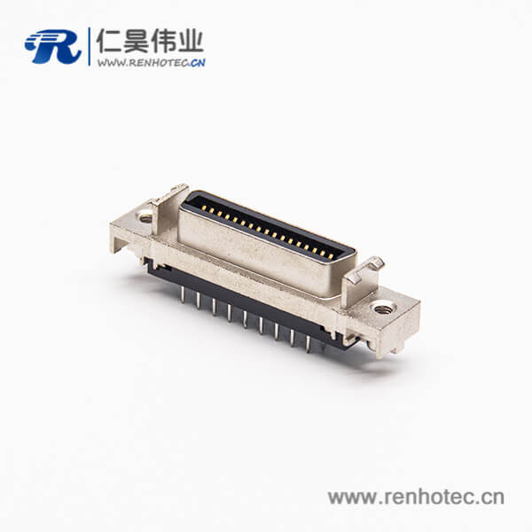 直式SCSI接插件180度母头铆锁连接插PCB板 直式SCSI接插件180度母头铆锁连接插PCB板
