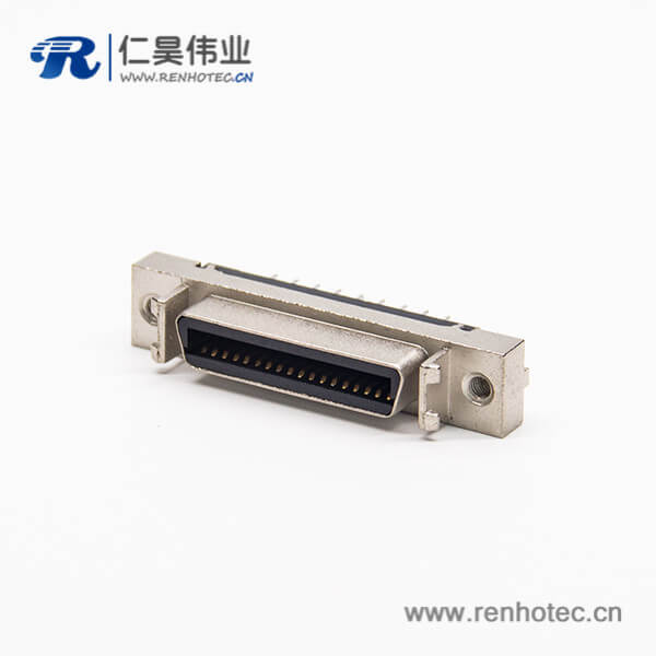 直式SCSI接插件180度母头铆锁连接插PCB板 直式SCSI接插件180度母头铆锁连接插PCB板