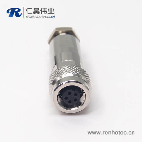 全金属防水接插件M9 5芯母头直式组装接头 全金属防水接插件M9 5芯母头直式组装接头