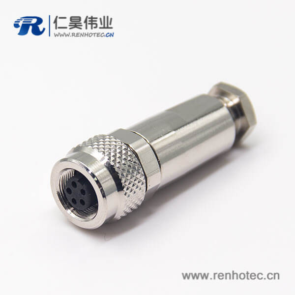 全金属防水接插件M9 5芯母头直式组装接头 全金属防水接插件M9 5芯母头直式组装接头