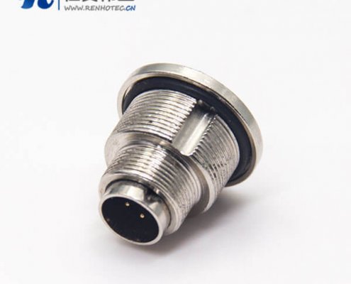 防水焊线式接插件M9公头直式焊线前锁穿墙