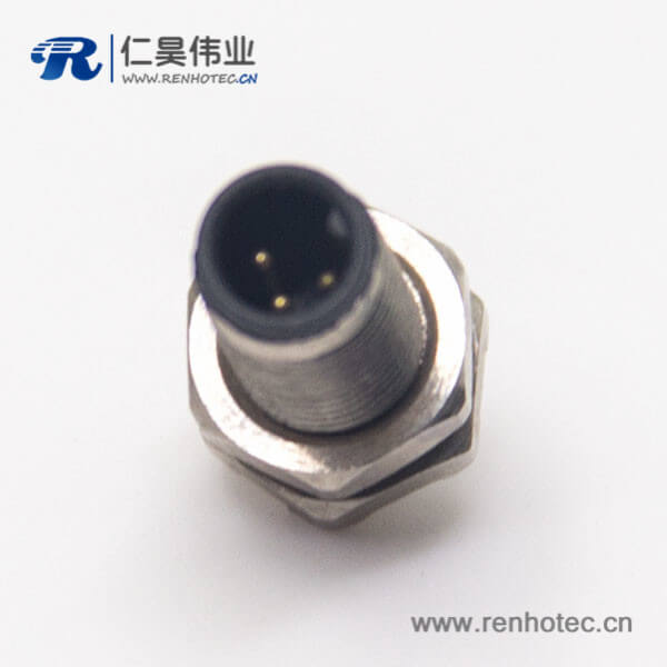 m5传感器接头3pin防水公头前锁板焊线式航空插座防水 m5传感器接头3pin防水公头前锁板焊线式航空插座防水