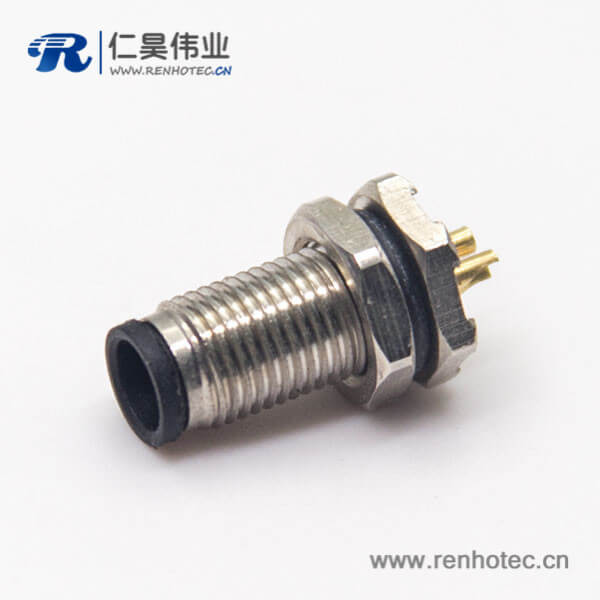 m5传感器接头3pin防水公头前锁板焊线式航空插座防水 m5传感器接头3pin防水公头前锁板焊线式航空插座防水