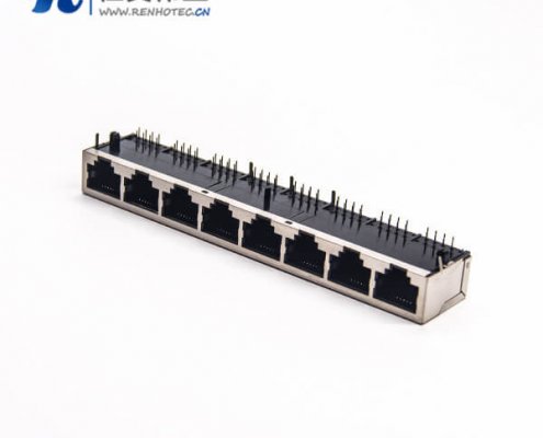 Rj45 8口网络插座弯式90度插PCB板带屏蔽?？? /></a><div   id=