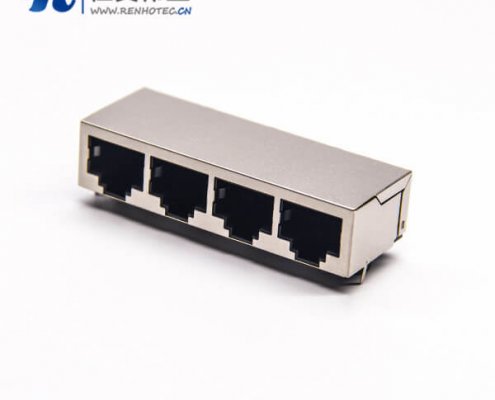 rj45插座8p8c封装网络?？榛硬寮?0度全屏蔽式插板