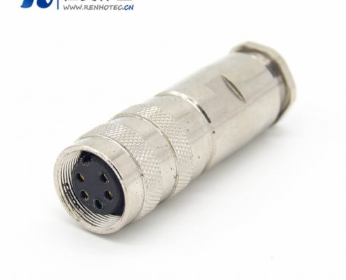 5芯工业插头接线 M16直式电缆母头接插件