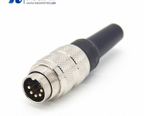 对接电缆 M16 5芯直式接线公插头