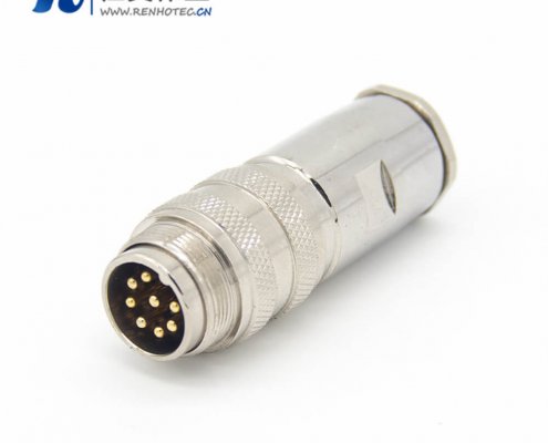 对接插头 M16 8芯直式公头接线接插件