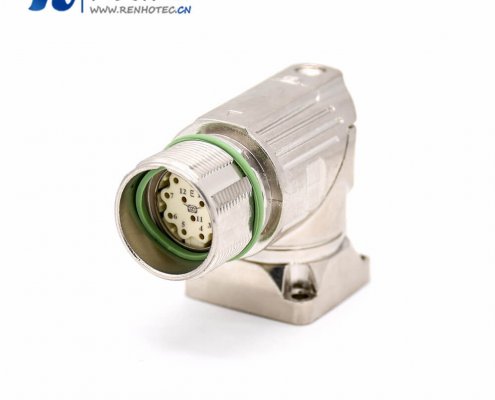 12芯插座 M623 弯式接线法兰母头接插件