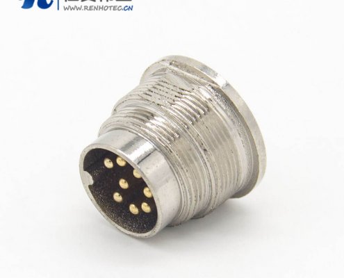 M16 8芯接插件直式公插座焊杯接线