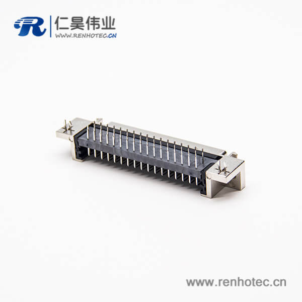 68针scsi接插件弯式90度母头穿孔式接PCB板 68针scsi接插件弯式90度母头穿孔式接PCB板