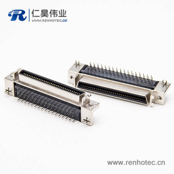 68针scsi接插件弯式90度母头穿孔式接PCB板 68针scsi接插件弯式90度母头穿孔式接PCB板