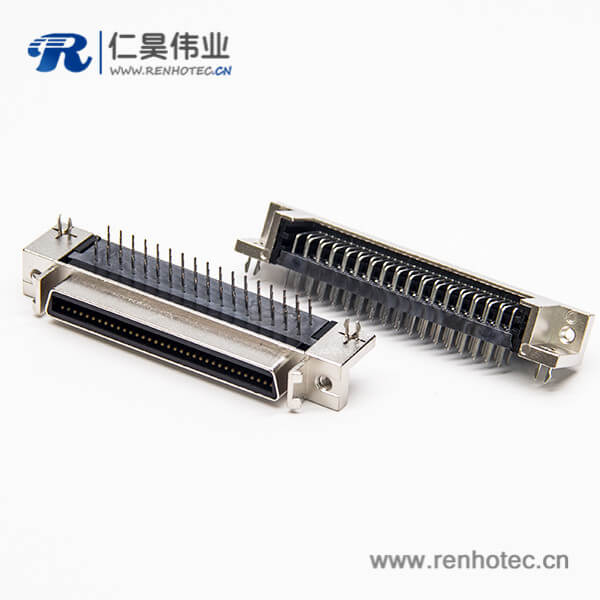 68针scsi接插件弯式90度母头穿孔式接PCB板 68针scsi接插件弯式90度母头穿孔式接PCB板