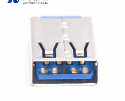 usb母座3.0不带卷边蓝胶1U'13.5mmLCP