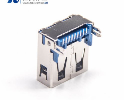 usb接插件,type A, 3.0,母座,9p,90度,PCB,贴板,插孔