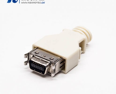 SCSI接插件14针公座直式焊接式接线带塑料外壳