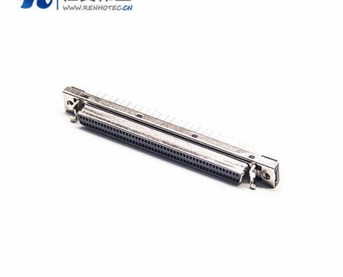 SCSI接插件HPDB型100芯直式插板母头插孔式卡钩按键安装