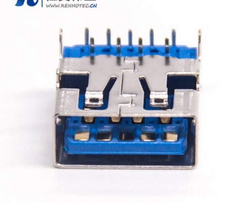 USB 3.0AF短体蓝胶H5.7 L13.790度PA9T
