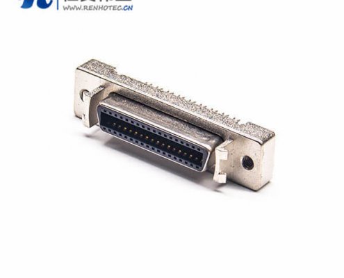 SCSI接头HPCN型36芯直式母头接插件刺破式卡钩按键安装