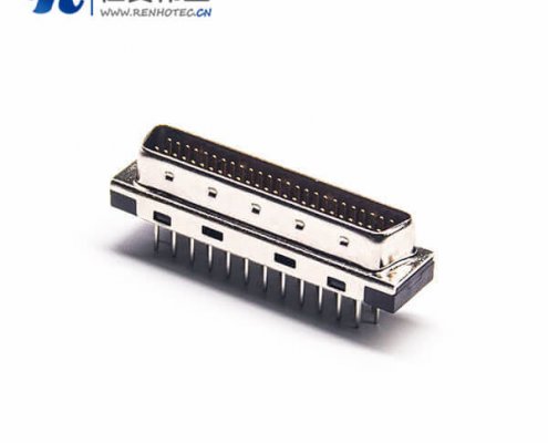 SCSI直插接插件HPDB型50芯公头插孔式PCB板安装