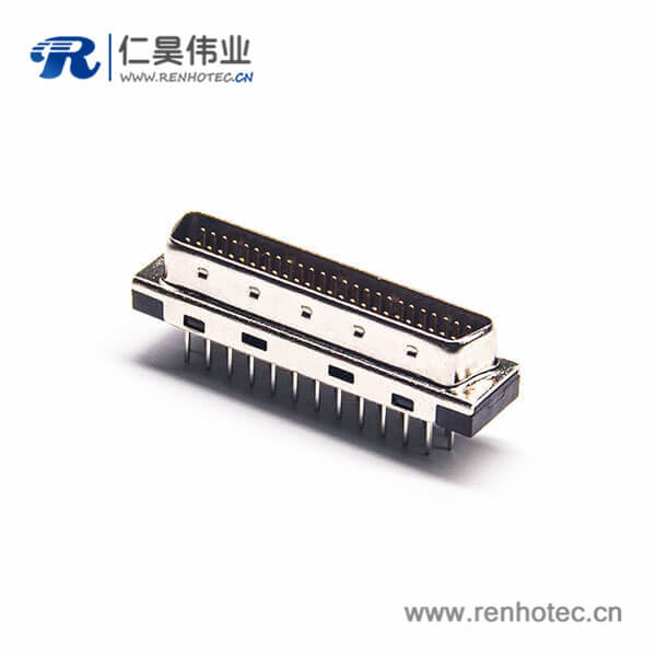SCSI直插接插件HPDB型50芯公头插孔式PCB板安装