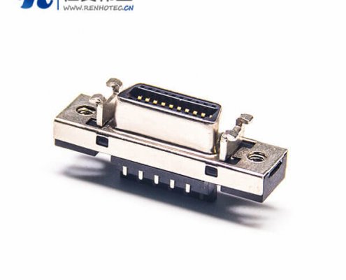 SCSI插座 焊线式直式母头HPCN20芯接插件