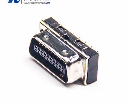 SCSI20针接口HPCN公头直式夹板式插头接插件