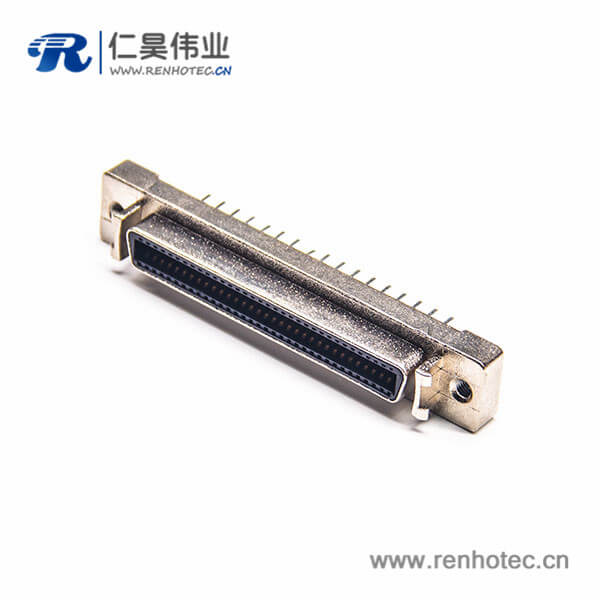 SCSI母头HPCN直式50芯插板插座接插件