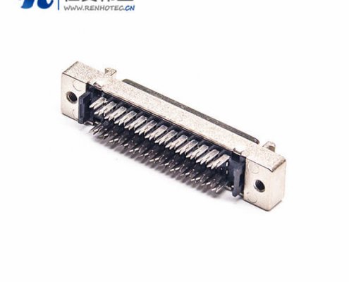 SCSI50P接插件HPDB母头50芯直式刺破式面板安装螺丝锁紧式插座