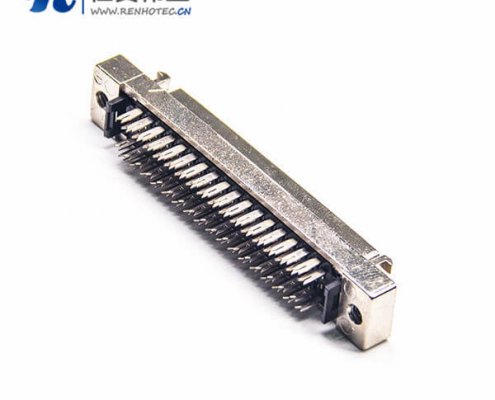 SCSI 接插件68P母头HPDB型直式刺破式面板安装