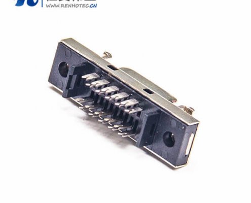SCSI板对板接插件HPCN直式14芯刺破式面板安装母头插座