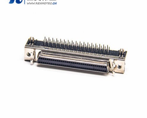 SCSI68接插件HPDB型90度弯式母头插板面板安装插座