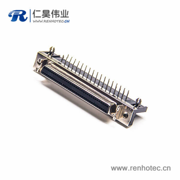 SCSI68接插件HPDB型90度弯式母头插板面板安装插座 SCSI68接插件HPDB型90度弯式母头插板面板安装插座