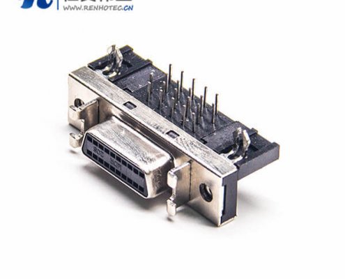 SCSI接插件20P母头HPDB弯式插孔面板安装