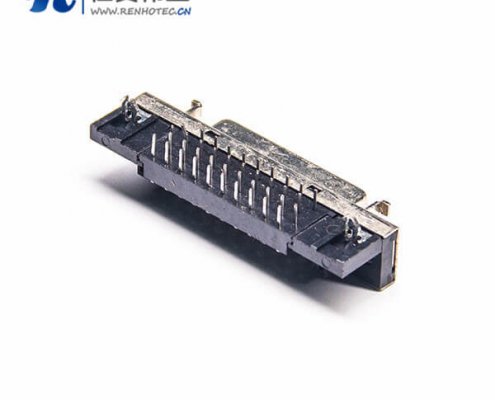 SCSI母接插件40芯母头弯式HPDB插板PCB板安装