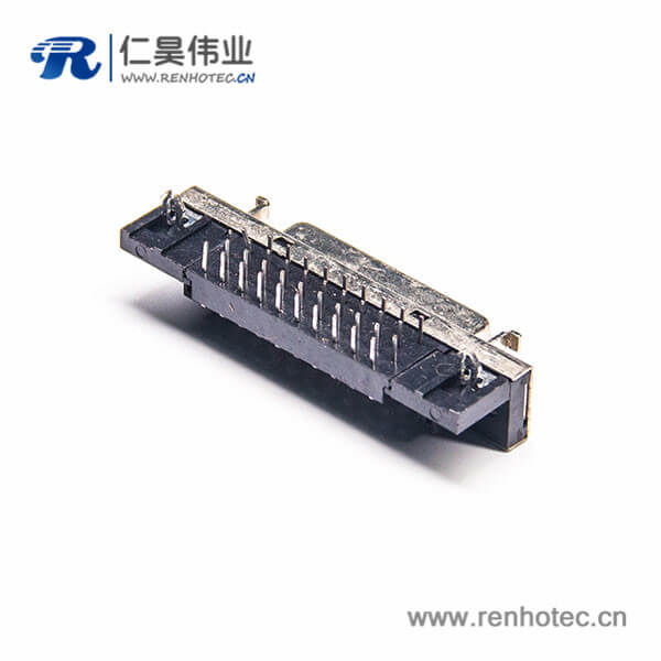 SCSI母接插件40芯母头弯式HPDB插板PCB板安装 SCSI母接插件40芯母头弯式HPDB插板PCB板安装