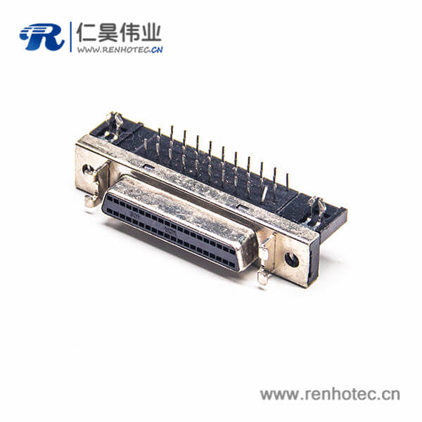 SCSI母接插件40芯母头弯式HPDB插板PCB板安装 SCSI母接插件40芯母头弯式HPDB插板PCB板安装