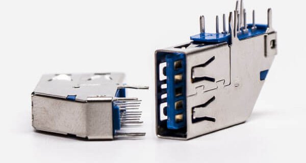 usb3.0母座侧插type a弯式母座插孔接PCB板