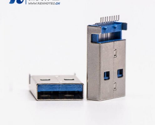 usb3.0公头type a直式SMT沉板式接PCB板