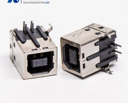 usb type b母座封装弯式DIP插PCB板